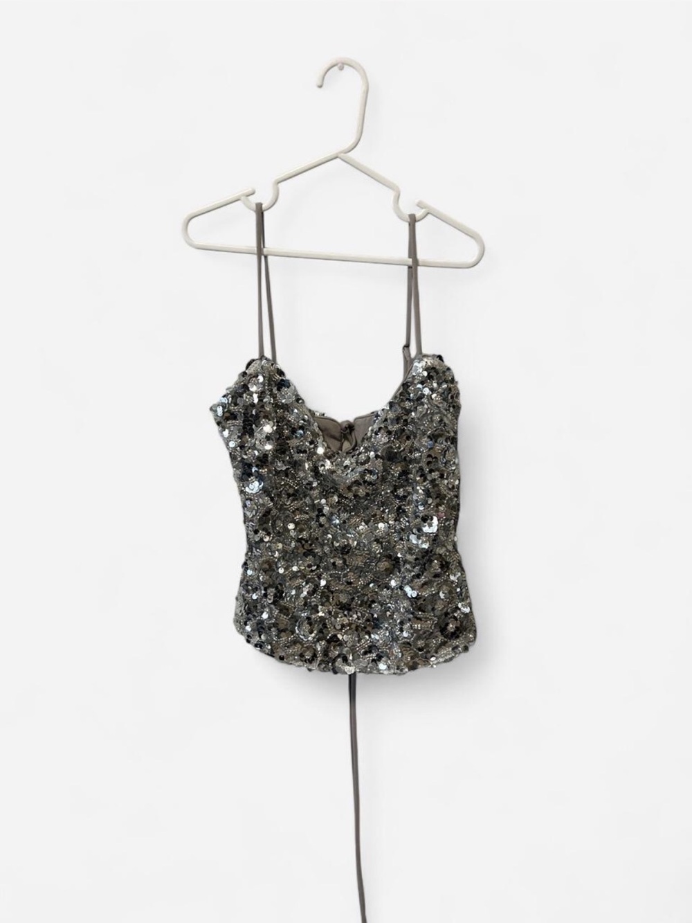 Runaway The Label silver sequin crop top